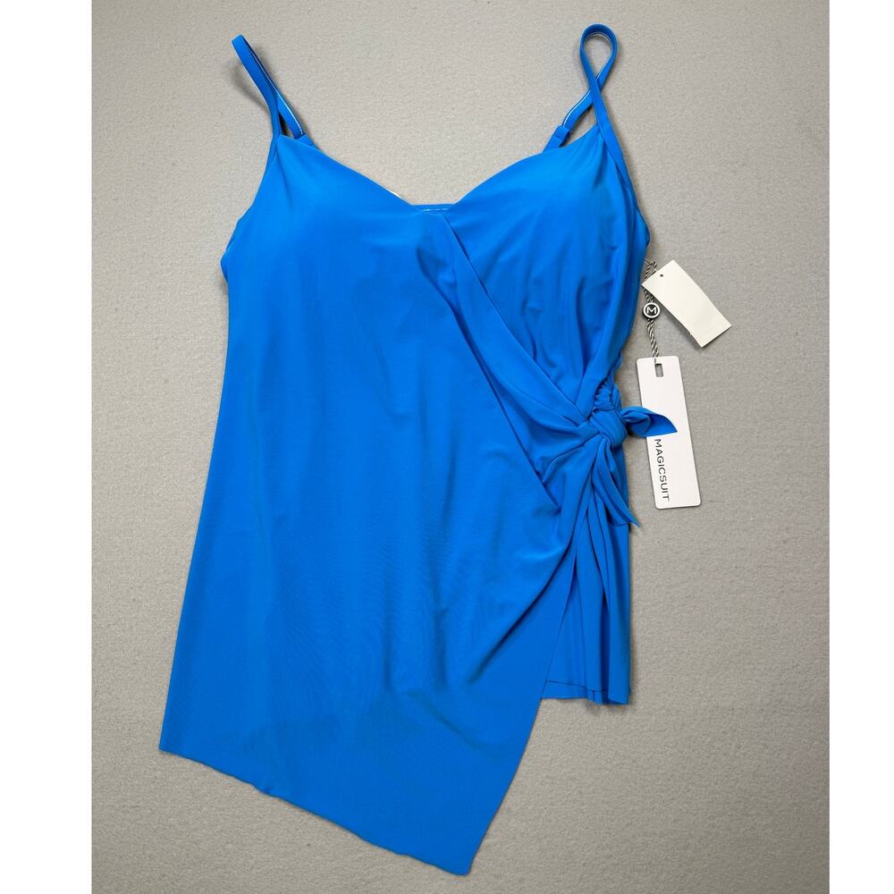 Magicsuit Women's Carma Tie-Front Tankini Top sky blue 16 $136